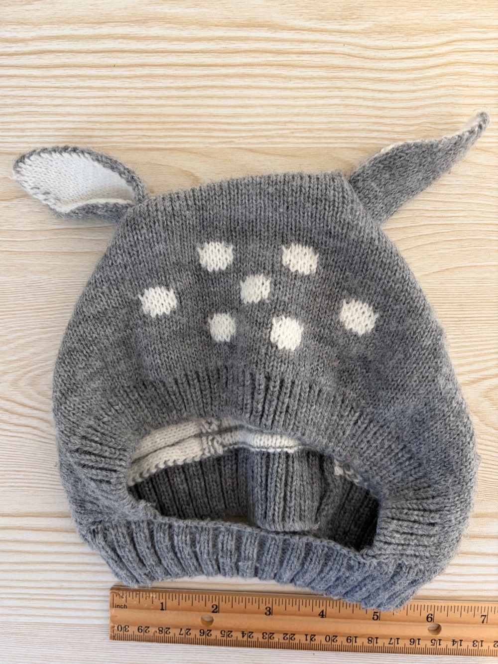 Hand knit Danish Baby Cowl, Faun / Deer pattern